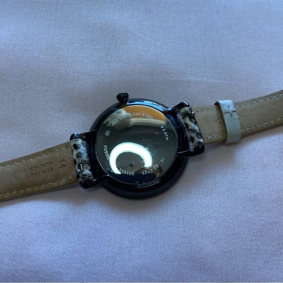FOSSIL Women's Jacqueline Animal Print Leather Strap Watch 36mm - Picture 11 of 12